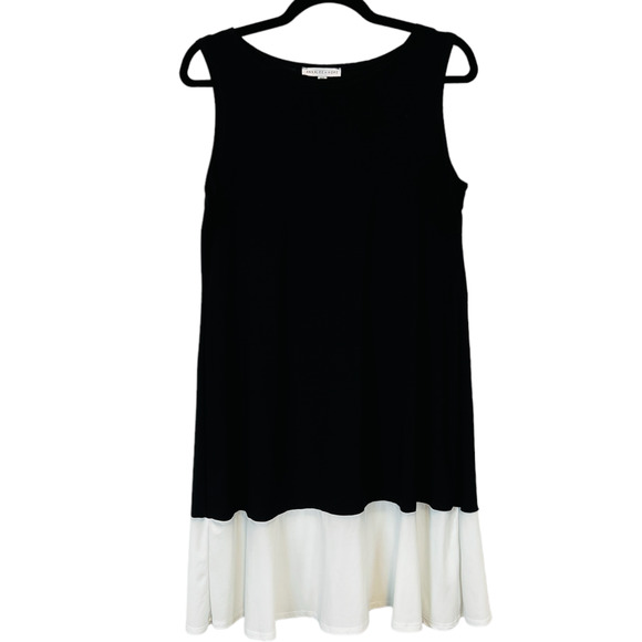 Annalee + Hope Sleeveless Two-Tone Mini Tank Dress Black White Size Medium - Picture 2 of 9